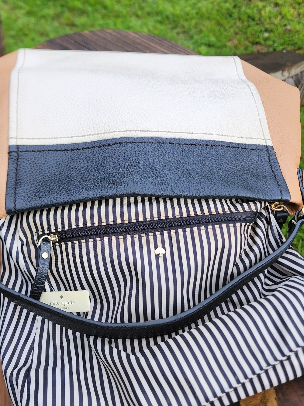 kate spade Black, White & Tan Colorblock Leather Shoulder Bag - Picture 13 of 16